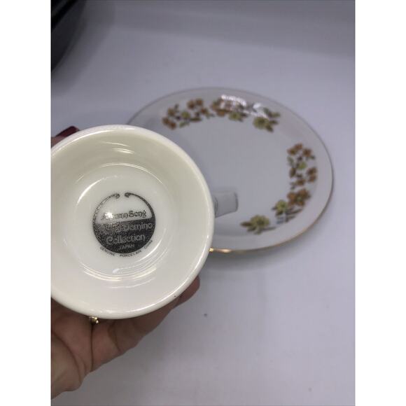 Royal Domino Porcelain Collection Footed Cup and Plate Autumn Song Pattern - Picture 5 of 9